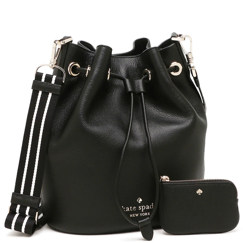 Kate Spade Rosie Bucket Bag Pebbled Leather Black