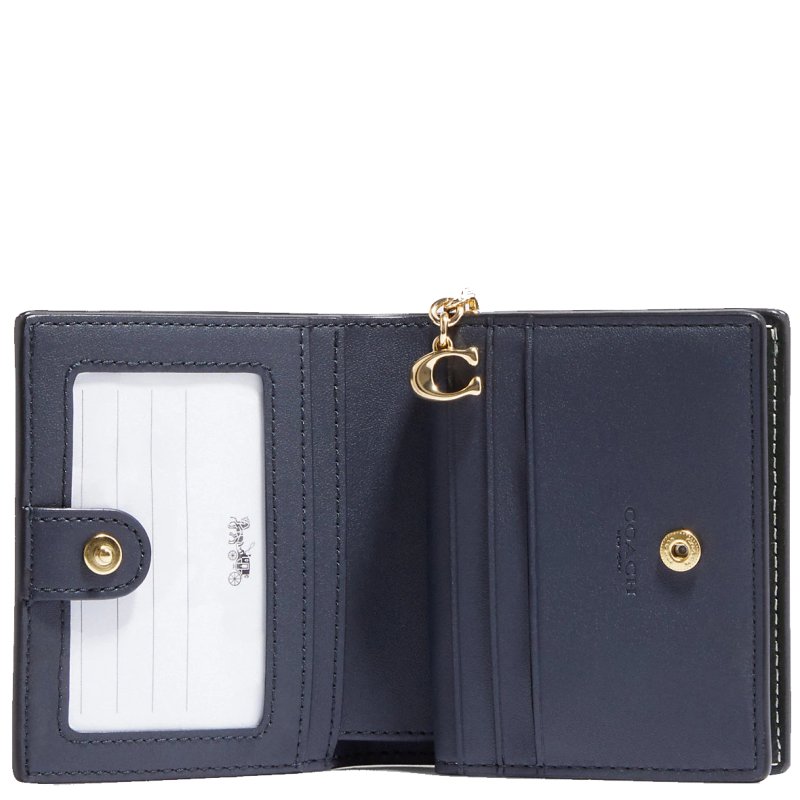 Coach] Outlet Signature Monogram Print Snap Bifold Wallet CF522