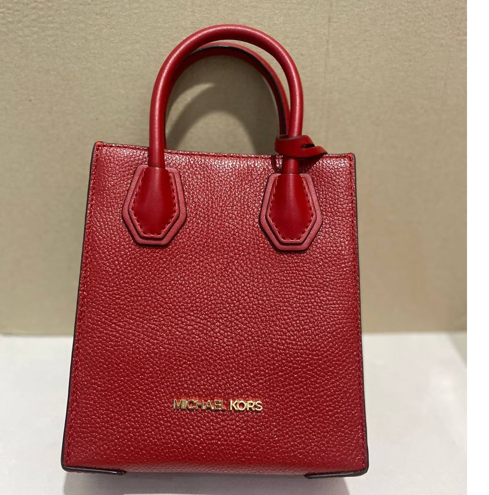 Michael Kors Manhattan Top Handle Bag Medium Flame Red in Leather with  Gold-tone - US
