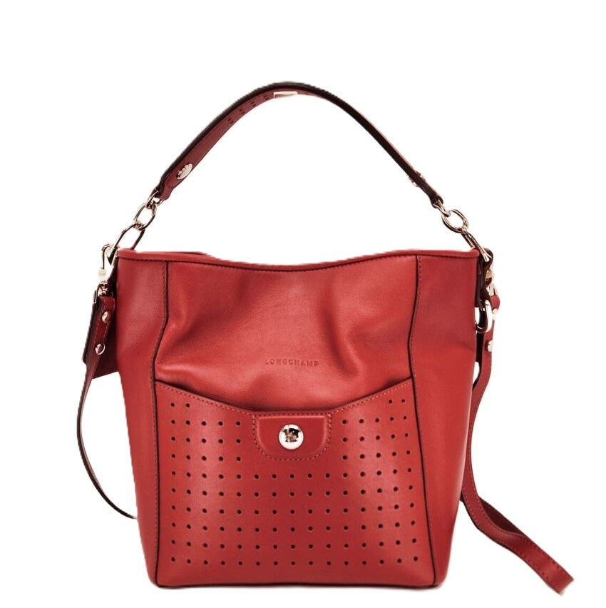 LONGCHAMP LADIES MADEMOISELLE RED MEDIUM BUCKET BAG 10080 883 209 –  cadysdeluxe.com