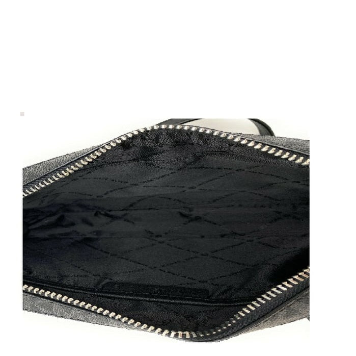 Michael Kors Jet Set Item 35S1GTTC7L LG Zip Chain MK Leather Crossbody Bag  Black 