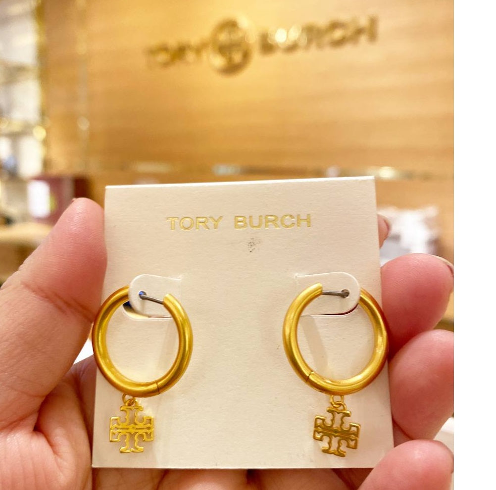 Tory burch clearance hoop earrings sale