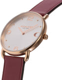 COACH BOXED ELLIOT RED LEATHER STRAP LADIES WATCH 14504204