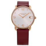 COACH BOXED ELLIOT RED LEATHER STRAP LADIES WATCH 14504204