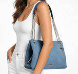 MICHAEL KORS  CHRISTINA MEDIUM SUEDE MESSENGER BAG 35T6S8WM6S BLUE