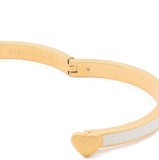 KATE SPADE HEART ENAMEL HINGED BANGLE BRACELET GOLDEN CREAM