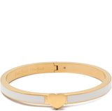 KATE SPADE HEART ENAMEL HINGED BANGLE BRACELET GOLDEN CREAM