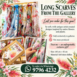 YELLOW FLOWER AND BIRD SOFT SHEER CHIFFON LONG SCARF  (ETA EARLY NOV'26)