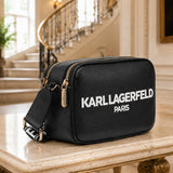 KARL LAGERFELD PARIS KARL MAYBELLE CAMERA CROSSBODY BAG BLACK