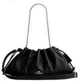 COACH FAYE LARGE SHOULDER BAG SILVER BLACK CCE68