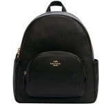 COACH COURT BACKPACK IN PEBBLE LEATHER CANVAS BLACK 5666 IMBLK