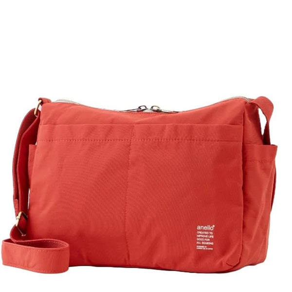 ANELLO FROM JAPAN CROSSBODY BAG MANY POCKETS COMPARTMENT 2 POCKET BRICKRED