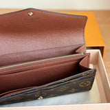LOUIS VUITTON LV SARAH WALLET BROWN INSIDE