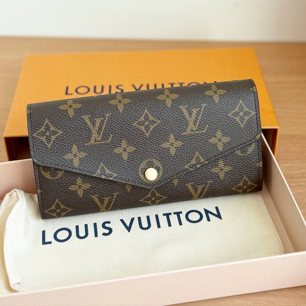 LOUIS VUITTON LV SARAH WALLET BROWN INSIDE