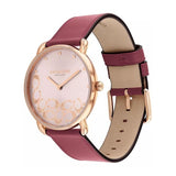 COACH BOXED ELLIOT RED LEATHER STRAP LADIES WATCH 14504338