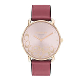 COACH BOXED ELLIOT RED LEATHER STRAP LADIES WATCH 14504338