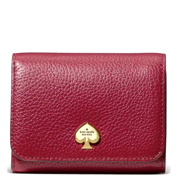 KATE SPADE KAYLA SMALL L-ZIP WALLET RED KK056 FULL LEATHER