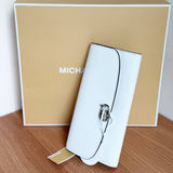 MICHAEL KORS OUTLET HAMILTON LARGE LEATHER CONTINENTAL WALLET 35S5SHME9L OPTIC WHITE