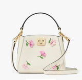 KATE SPADE PHOEBE FLORAL APPLIQUE MINI TOP HANDLE IN OFF WHITE KK139