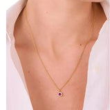 KATE SPADE YOU'RE A GEM PAVE HALO PENDANT NECKLACE IN FUCHSIA KM136