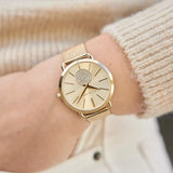 MICHAEL KORS PORTIA GOLD TONE ANALOG WATCH MK3844 37MM