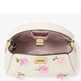 KATE SPADE PHOEBE FLORAL APPLIQUE MINI TOP HANDLE IN OFF WHITE KK139