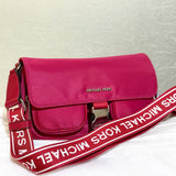 MICHAEL KORS OUTLET KHAI MEDIUM NYLON MESSENGER BAG IN DARK PINK 35T5S5FM6C