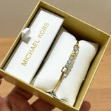 MICHAEL KORS BOXED RHINE STONE BANGLE BRACELET GOLDEN MKJX7316710