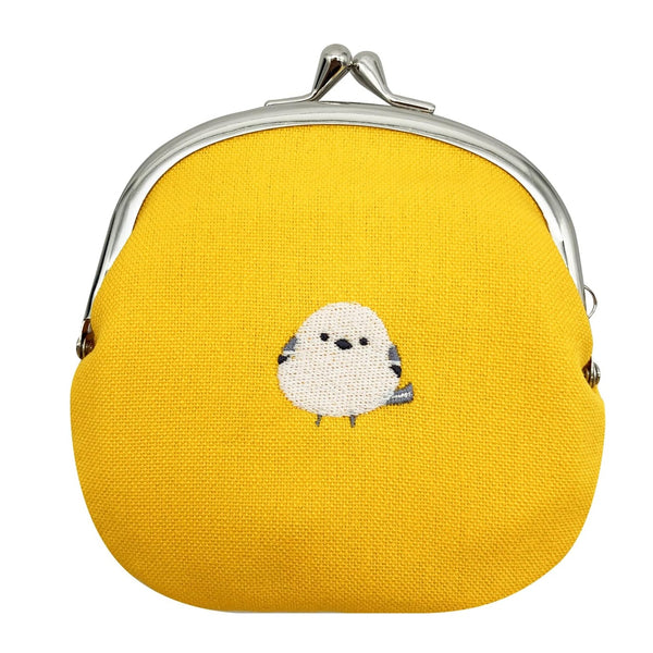 KINAGANI SHIMAENAGA BIRD  MADE IN JAPAN KISS LOCK COIN POUCH WALLET YELLOW