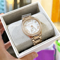 MICHAEL KORS SAGE THREE-HAND ROSE GOLD TONE STAINLESS STEEL WATCH