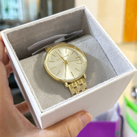 MICHAEL KORS BOXED PYPER ROUND QUARTZ GOLD DIAL WOMEN WATCH MK3898