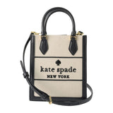 KATE SPADE CROSSBODY ELLIE CANVAS MINI TOTE BLACK MULTI KK235