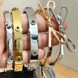 KATE SPADE SPOT THE SPADE STUDDED BANGLE BRACELET IN SILVER KE759
