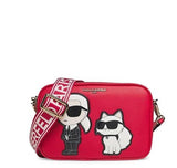 KARL LAGERFELD PARIS MAYBELLE CAMERA CROSSBODY BAG RED