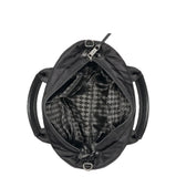 KARL LAGERFELD PARIS VOYAGE LOGO NYLON MEDIUM  BLACK QUILTED LH6AE4CX
