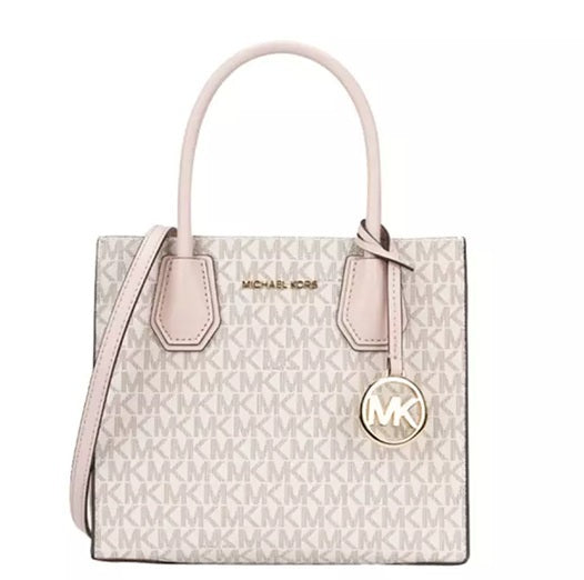 MICHAEL KORS MERCER MEDIUM MESSENGER IN SIGNATURE POWDER BLUSH MULTI 35S1GM9M2B