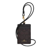 COACH ID LANYARD SIGNATURE CANVAS CZ285 BLACK SIGNATURE BROWN