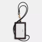COACH ID LANYARD SIGNATURE CANVAS CZ285 BLACK SIGNATURE BROWN