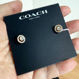 COACH  CRYSTAL STUD EARRING GOLD 386994