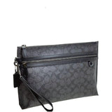 COACH CARRYALL POUCH IN SIGNATURE CANVAS CY985 BLACK CHARCOAL