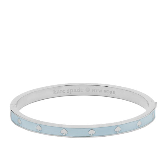 KATE SPADE SPOT THE SPADE ENAMEL HINGED BANGLE BRACELET IN BLUE KJ727