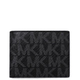 MICHAEL KORS MEN'S JET SET BIFOLD BLACK CANVAS SLIM WALLET 86F5SMNF5B BOXED