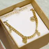 MICHAEL KORS GOLDEN NECKLACE 4 CHARMS MKJ0161931B BOX