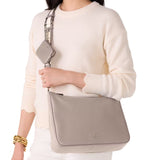KATE SPADE EMMA LARGE SHOULDER HOBO SATCHEL BAG CROSSBODY CREAM KK069 EXTRA POUCH COZY GREY