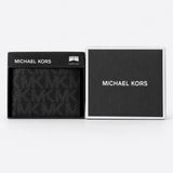 MICHAEL KORS MEN'S JET SET BIFOLD BLACK CANVAS SLIM WALLET 86F5SMNF5B BOXED