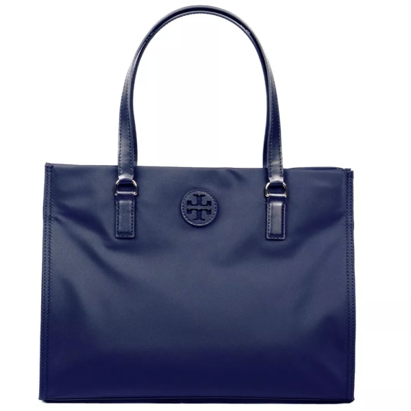 TORY BURCH ELLA SMALL NYLON TOTE 160633 IN TORY NAVY
