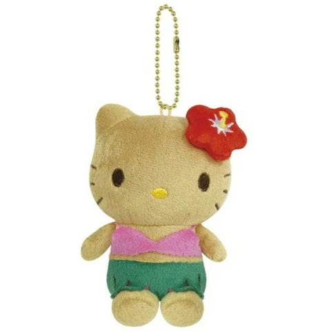 SANRIO FROM JAPAN  HELLO KITTY SUNBURN TANNING SERIES BALL CHAIN MASCOT HIBISCUS