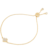 KATE SPADE EVERYDAY SPADE PAVE SLIDER BRACELET IN CLEAR/ GOLD MULTI O0R00185