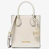 MICHAEL KORS MERCER EXTRA-SMALL PEBBLED LEATHER CROSSBODY BAG 35S1GM9T0L- LT CREAM