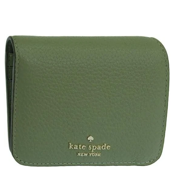 KATE SPADE LENA SMALL BIFOLD WALLET KH788 GREEN ROMAINE